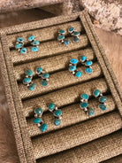 The Hoopoe Turquoise Earrings-Earrings-Calli Co., Turquoise and Silver Jewelry, Native American Handmade, Zuni Tribe, Navajo Tribe, Brock Texas