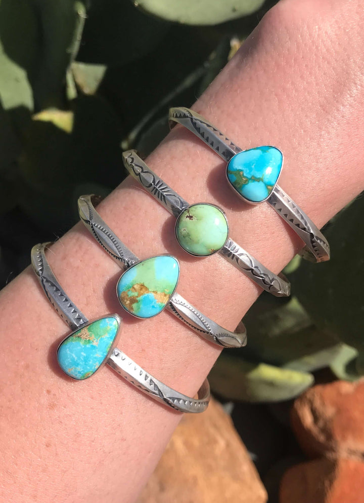 The Arya Cuff-Bracelets & Cuffs-Calli Co., Turquoise and Silver Jewelry, Native American Handmade, Zuni Tribe, Navajo Tribe, Brock Texas