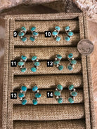 The Hoopoe Turquoise Earrings-Earrings-Calli Co., Turquoise and Silver Jewelry, Native American Handmade, Zuni Tribe, Navajo Tribe, Brock Texas