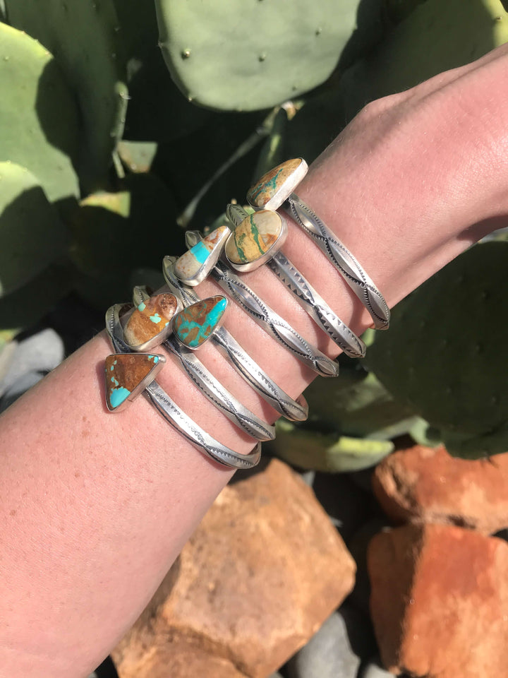 The Mathers Cuff-Bracelets & Cuffs-Calli Co., Turquoise and Silver Jewelry, Native American Handmade, Zuni Tribe, Navajo Tribe, Brock Texas