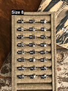 The Inlay Collection Tower Ring in White Buffalo-Rings-Calli Co., Turquoise and Silver Jewelry, Native American Handmade, Zuni Tribe, Navajo Tribe, Brock Texas