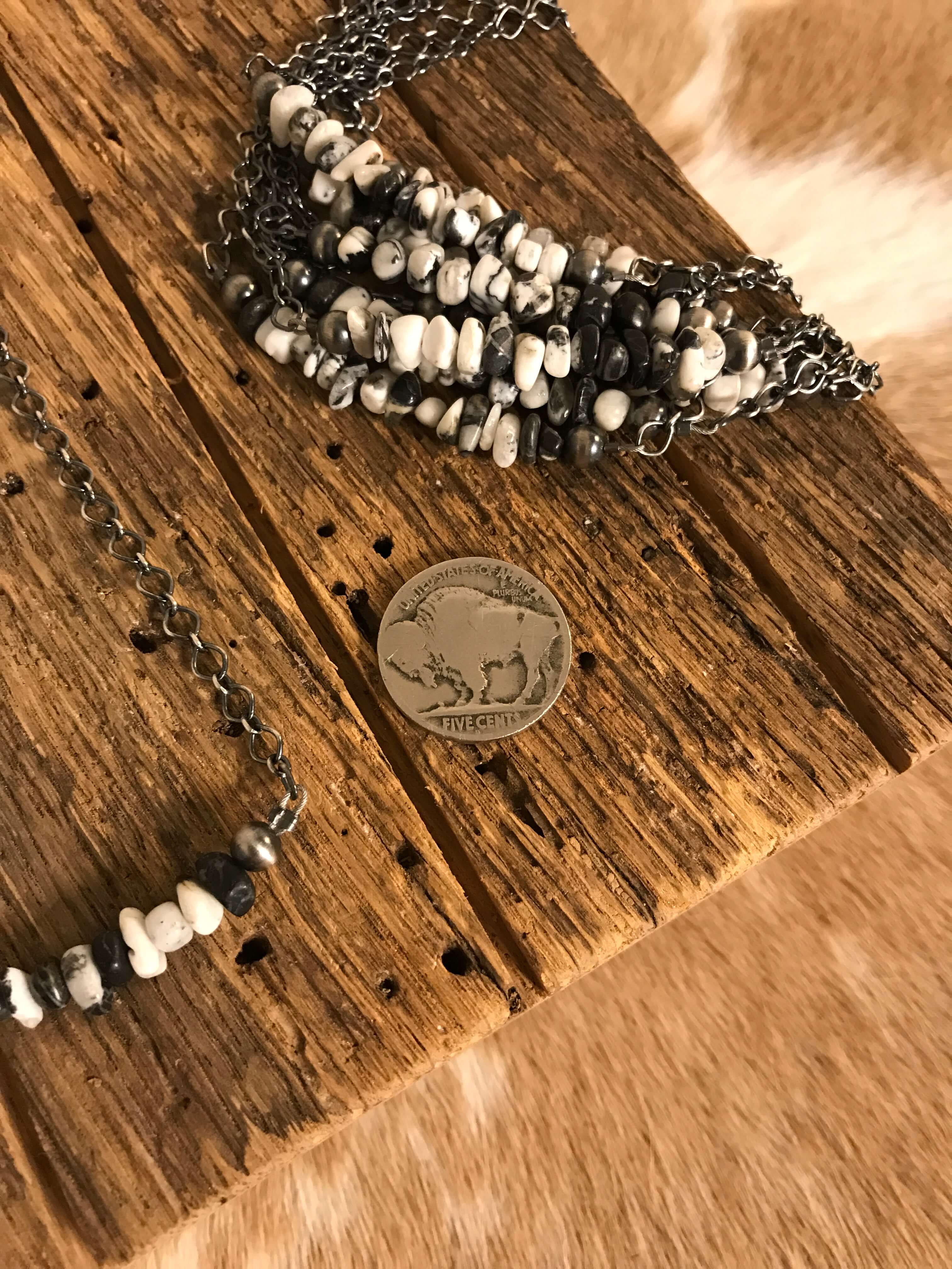The Conroe Necklaces in White Buffalo-Necklaces-Calli Co., Turquoise and Silver Jewelry, Native American Handmade, Zuni Tribe, Navajo Tribe, Brock Texas