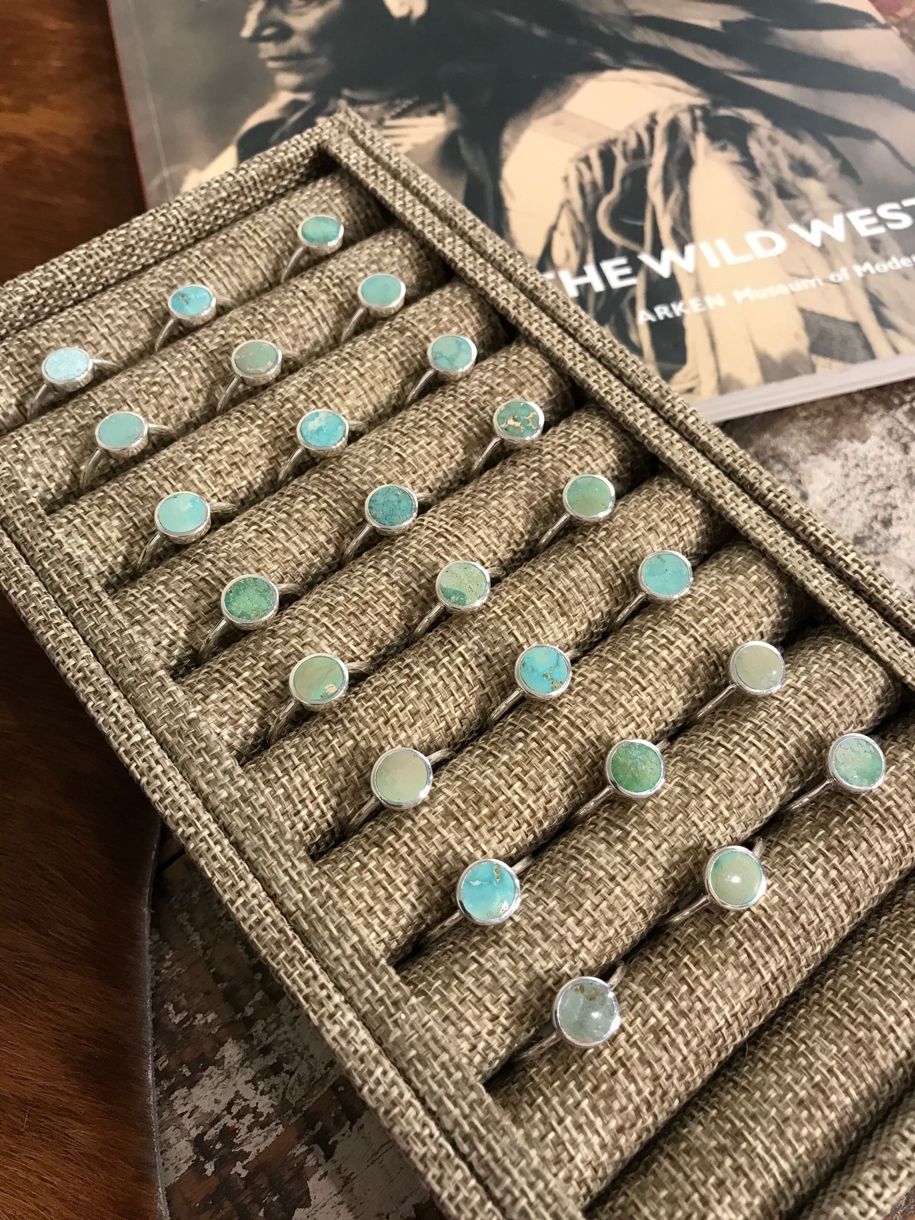 The Inlay Collection Cirque Turquoise Rings-Rings-Calli Co., Turquoise and Silver Jewelry, Native American Handmade, Zuni Tribe, Navajo Tribe, Brock Texas