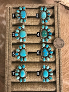 The Wynne Adjustable Turquoise Cluster Rings-Rings-Calli Co., Turquoise and Silver Jewelry, Native American Handmade, Zuni Tribe, Navajo Tribe, Brock Texas