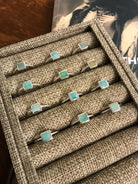 The Inlay Collection Square Turquoise Ring-Rings-Calli Co., Turquoise and Silver Jewelry, Native American Handmade, Zuni Tribe, Navajo Tribe, Brock Texas