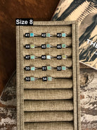 The Inlay Collection Square Turquoise Ring-Rings-Calli Co., Turquoise and Silver Jewelry, Native American Handmade, Zuni Tribe, Navajo Tribe, Brock Texas