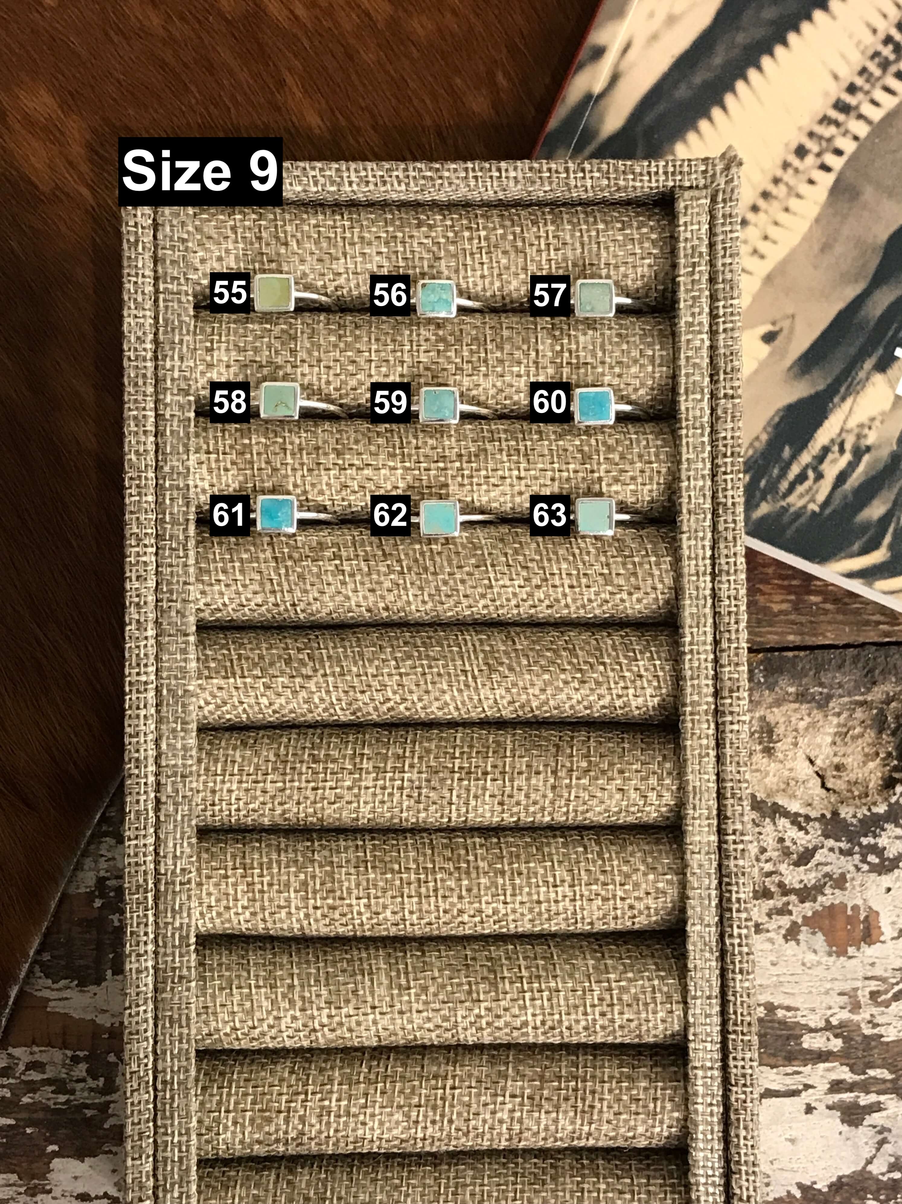 The Inlay Collection Square Turquoise Ring-Rings-Calli Co., Turquoise and Silver Jewelry, Native American Handmade, Zuni Tribe, Navajo Tribe, Brock Texas