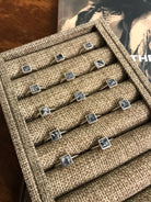 The Inlay Collection Square White Buffalo Ring-Rings-Calli Co., Turquoise and Silver Jewelry, Native American Handmade, Zuni Tribe, Navajo Tribe, Brock Texas