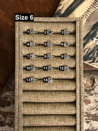 The Inlay Collection Square White Buffalo Ring-Rings-Calli Co., Turquoise and Silver Jewelry, Native American Handmade, Zuni Tribe, Navajo Tribe, Brock Texas