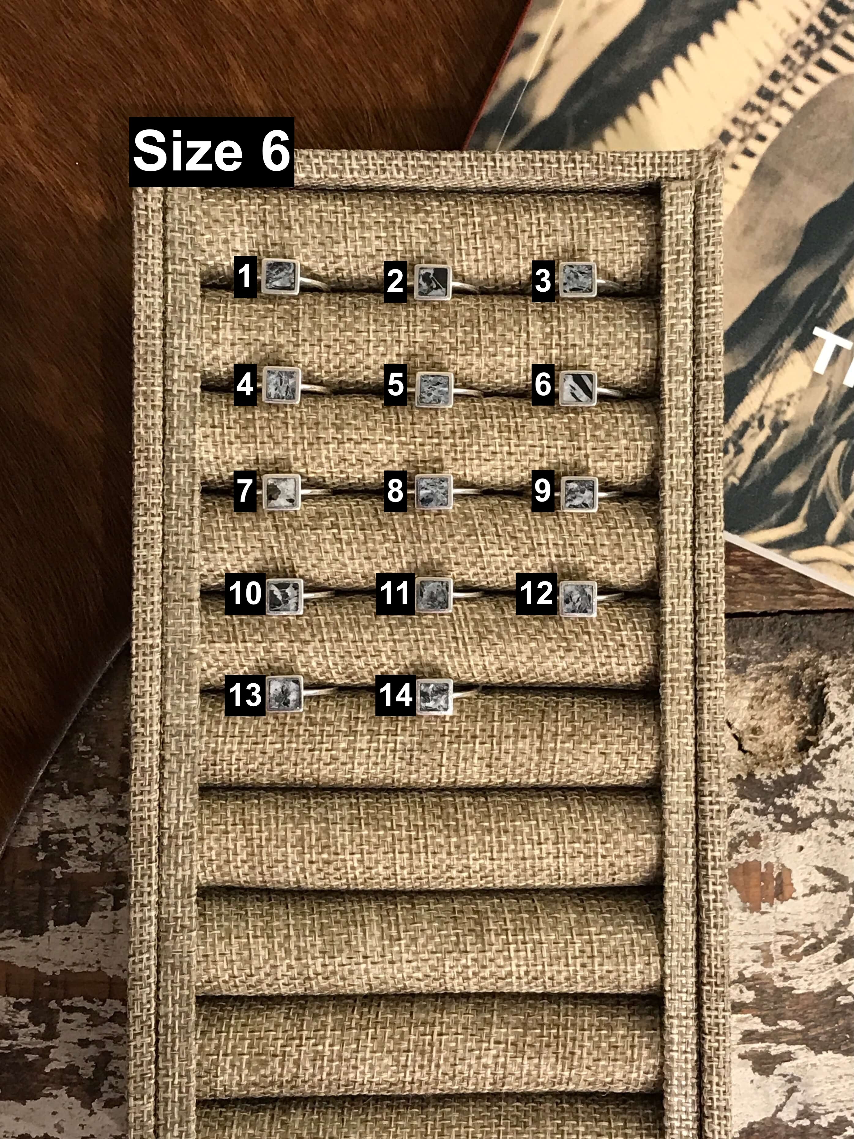 The Inlay Collection Square White Buffalo Ring-Rings-Calli Co., Turquoise and Silver Jewelry, Native American Handmade, Zuni Tribe, Navajo Tribe, Brock Texas