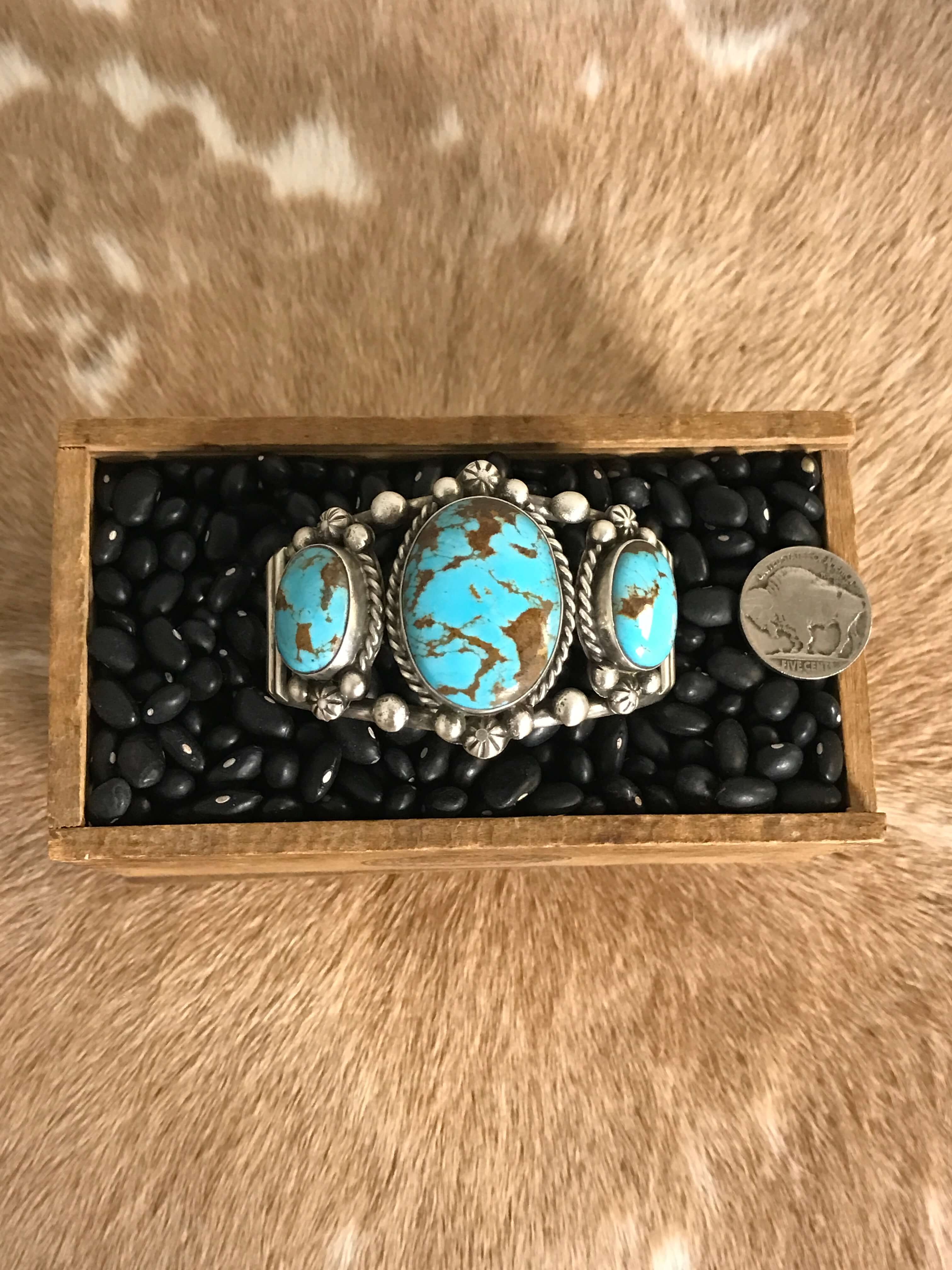 The Bronson Cuff, 2-Bracelets & Cuffs-Calli Co., Turquoise and Silver Jewelry, Native American Handmade, Zuni Tribe, Navajo Tribe, Brock Texas