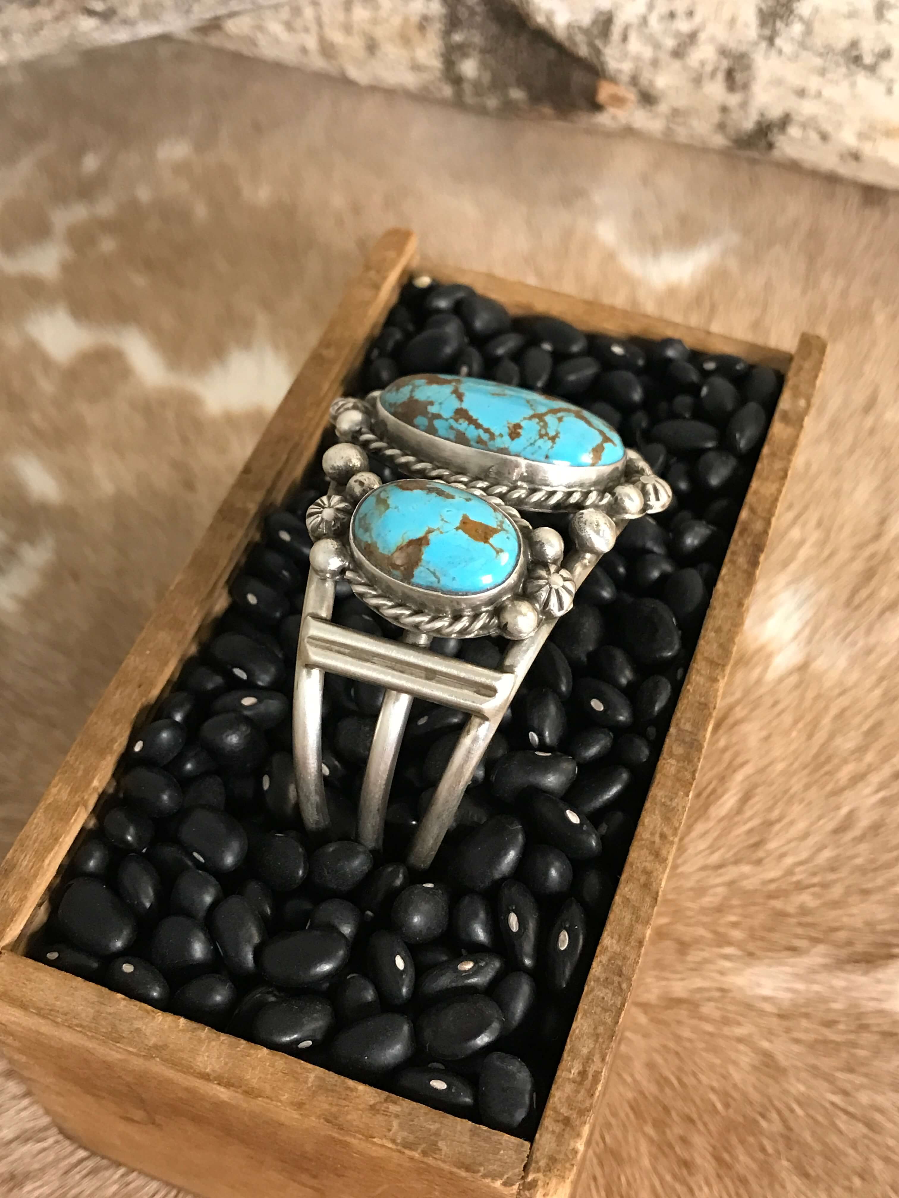 The Bronson Cuff, 2-Bracelets & Cuffs-Calli Co., Turquoise and Silver Jewelry, Native American Handmade, Zuni Tribe, Navajo Tribe, Brock Texas