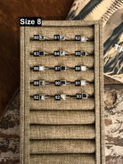 The Inlay Collection Square White Buffalo Ring-Rings-Calli Co., Turquoise and Silver Jewelry, Native American Handmade, Zuni Tribe, Navajo Tribe, Brock Texas