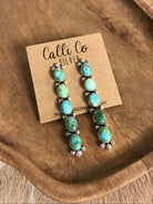 The Gleeson Drop Earrings, 1-Earrings-Calli Co., Turquoise and Silver Jewelry, Native American Handmade, Zuni Tribe, Navajo Tribe, Brock Texas