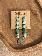 The Gleeson Drop Earrings, 1-Earrings-Calli Co., Turquoise and Silver Jewelry, Native American Handmade, Zuni Tribe, Navajo Tribe, Brock Texas