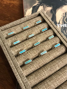 The Inlay Collection Rectangle Turquoise Band-Rings-Calli Co., Turquoise and Silver Jewelry, Native American Handmade, Zuni Tribe, Navajo Tribe, Brock Texas