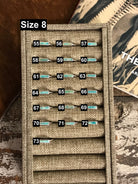 The Inlay Collection Rectangle Turquoise Band-Rings-Calli Co., Turquoise and Silver Jewelry, Native American Handmade, Zuni Tribe, Navajo Tribe, Brock Texas