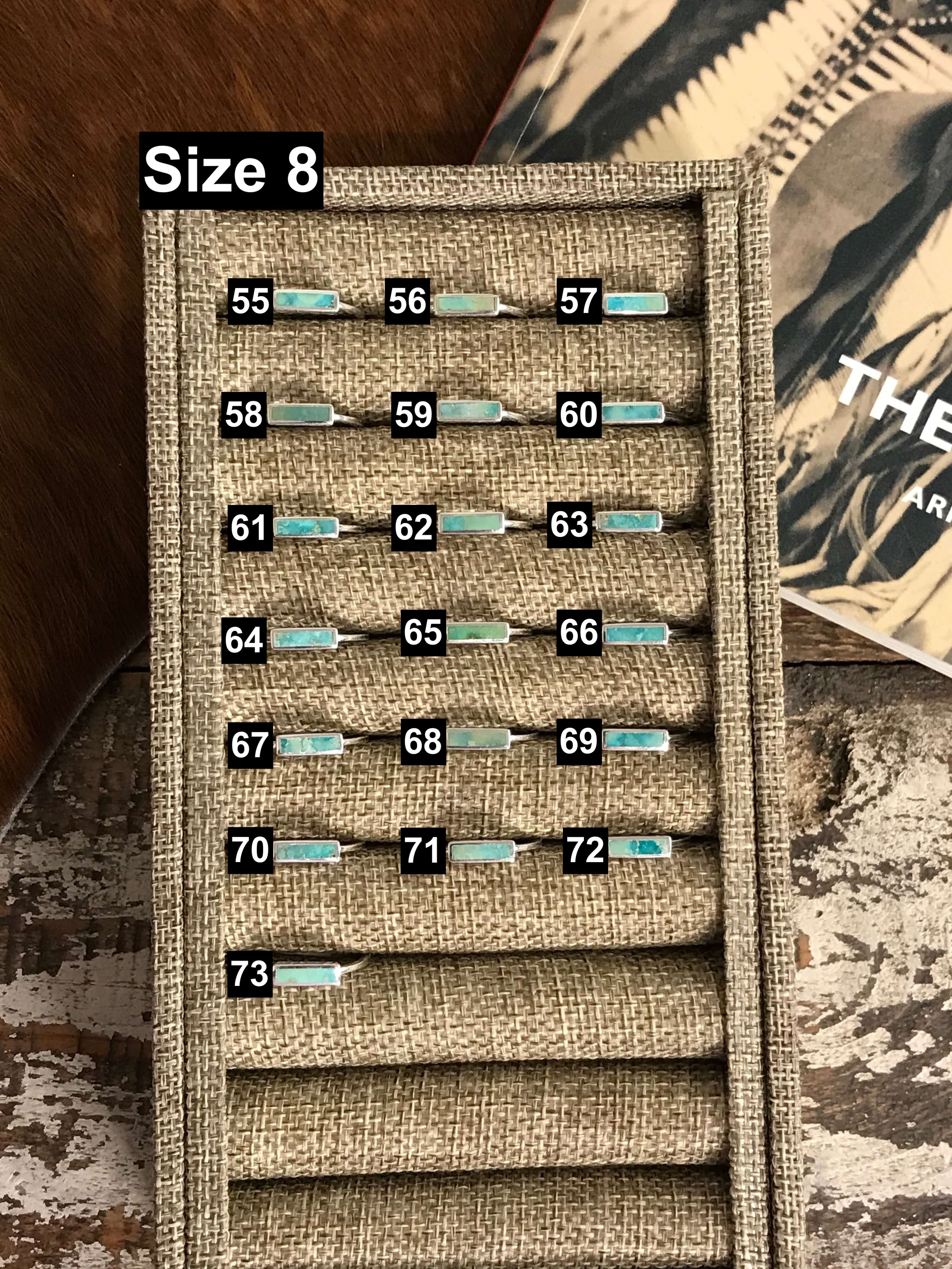 The Inlay Collection Rectangle Turquoise Band-Rings-Calli Co., Turquoise and Silver Jewelry, Native American Handmade, Zuni Tribe, Navajo Tribe, Brock Texas