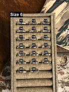 The Inlay Collection Thin White Buffalo Band-Rings-Calli Co., Turquoise and Silver Jewelry, Native American Handmade, Zuni Tribe, Navajo Tribe, Brock Texas