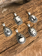 The Campo White Buffalo Pendants-Pendants-Calli Co., Turquoise and Silver Jewelry, Native American Handmade, Zuni Tribe, Navajo Tribe, Brock Texas