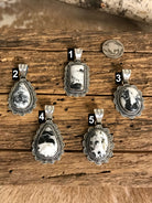 The Campo White Buffalo Pendants-Pendants-Calli Co., Turquoise and Silver Jewelry, Native American Handmade, Zuni Tribe, Navajo Tribe, Brock Texas