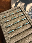 The Inlay Collection Thin Turquoise Stacking Band-Rings-Calli Co., Turquoise and Silver Jewelry, Native American Handmade, Zuni Tribe, Navajo Tribe, Brock Texas