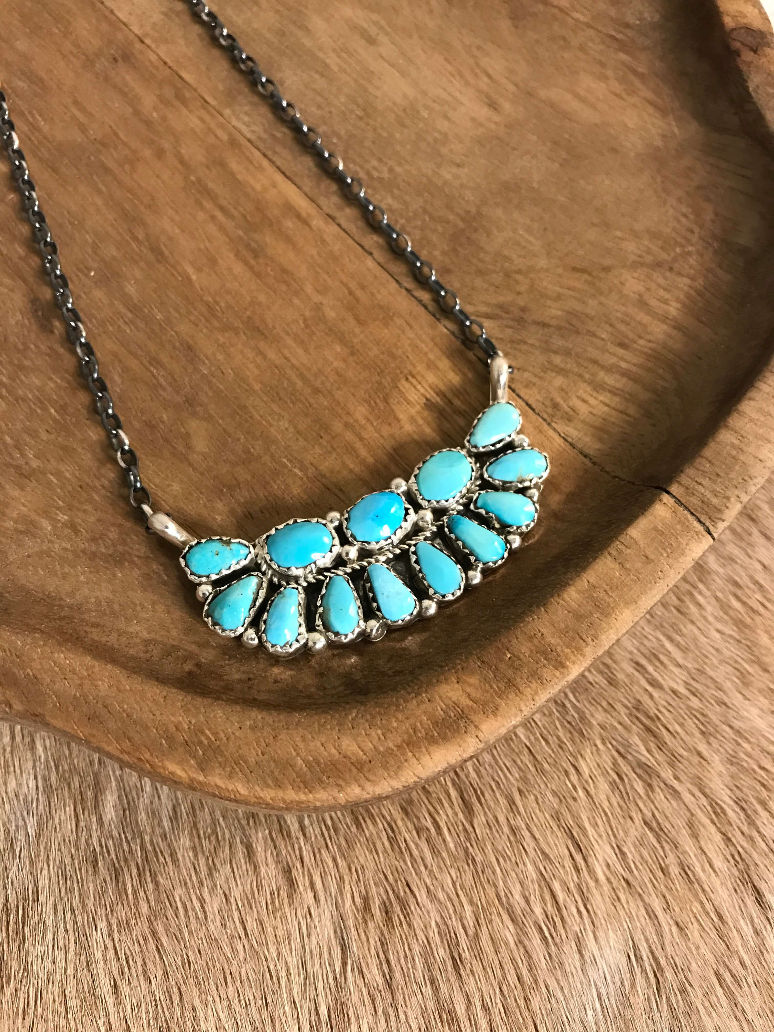 The Woodway Necklace-Necklaces-Calli Co., Turquoise and Silver Jewelry, Native American Handmade, Zuni Tribe, Navajo Tribe, Brock Texas