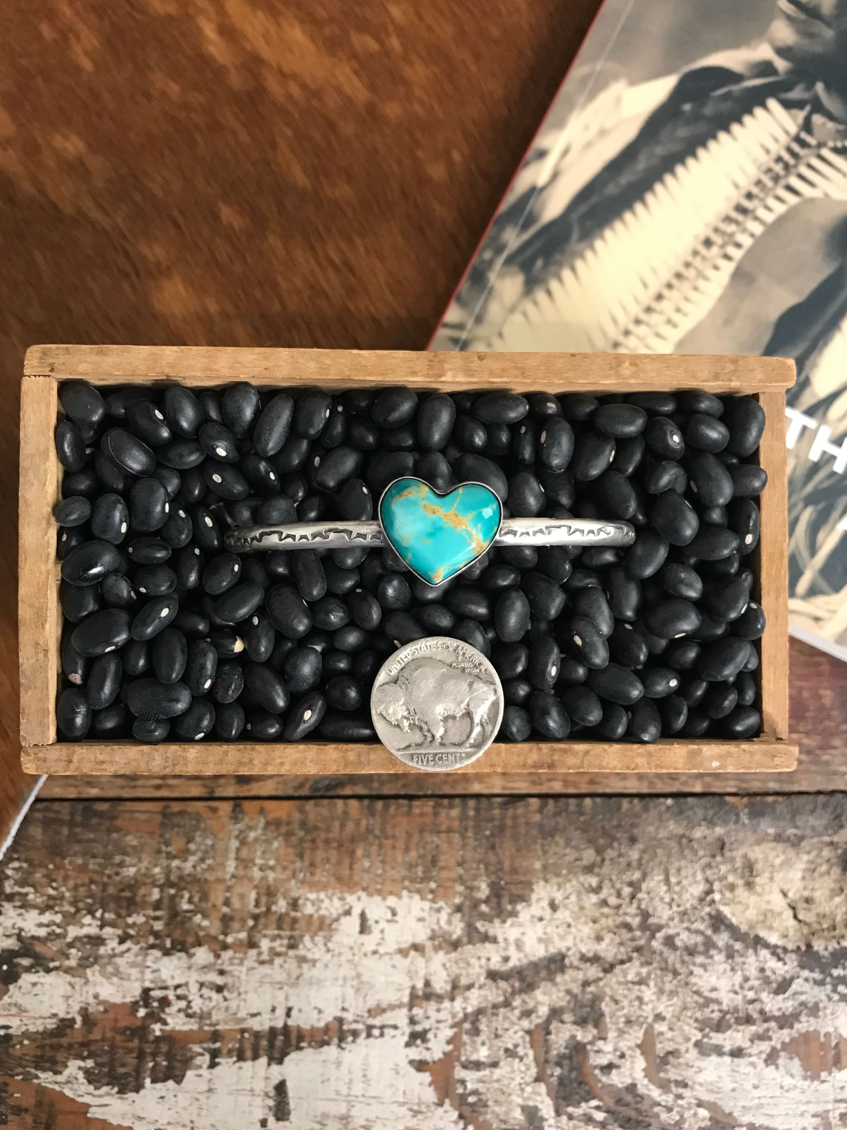 The Classic Turquoise Heart Cuffs | Calli Co. Silver | Fort Worth, TX