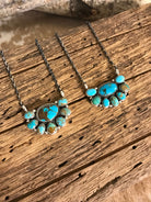 The Woods Half Cluster Necklaces-Necklaces-Calli Co., Turquoise and Silver Jewelry, Native American Handmade, Zuni Tribe, Navajo Tribe, Brock Texas