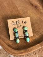 The Orlovista Triple Drop Earrings, 3-Earrings-Calli Co., Turquoise and Silver Jewelry, Native American Handmade, Zuni Tribe, Navajo Tribe, Brock Texas