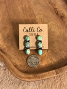 The Orlovista Triple Drop Earrings, 3-Earrings-Calli Co., Turquoise and Silver Jewelry, Native American Handmade, Zuni Tribe, Navajo Tribe, Brock Texas