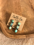 The Orlovista Triple Drop Earrings, 3-Earrings-Calli Co., Turquoise and Silver Jewelry, Native American Handmade, Zuni Tribe, Navajo Tribe, Brock Texas