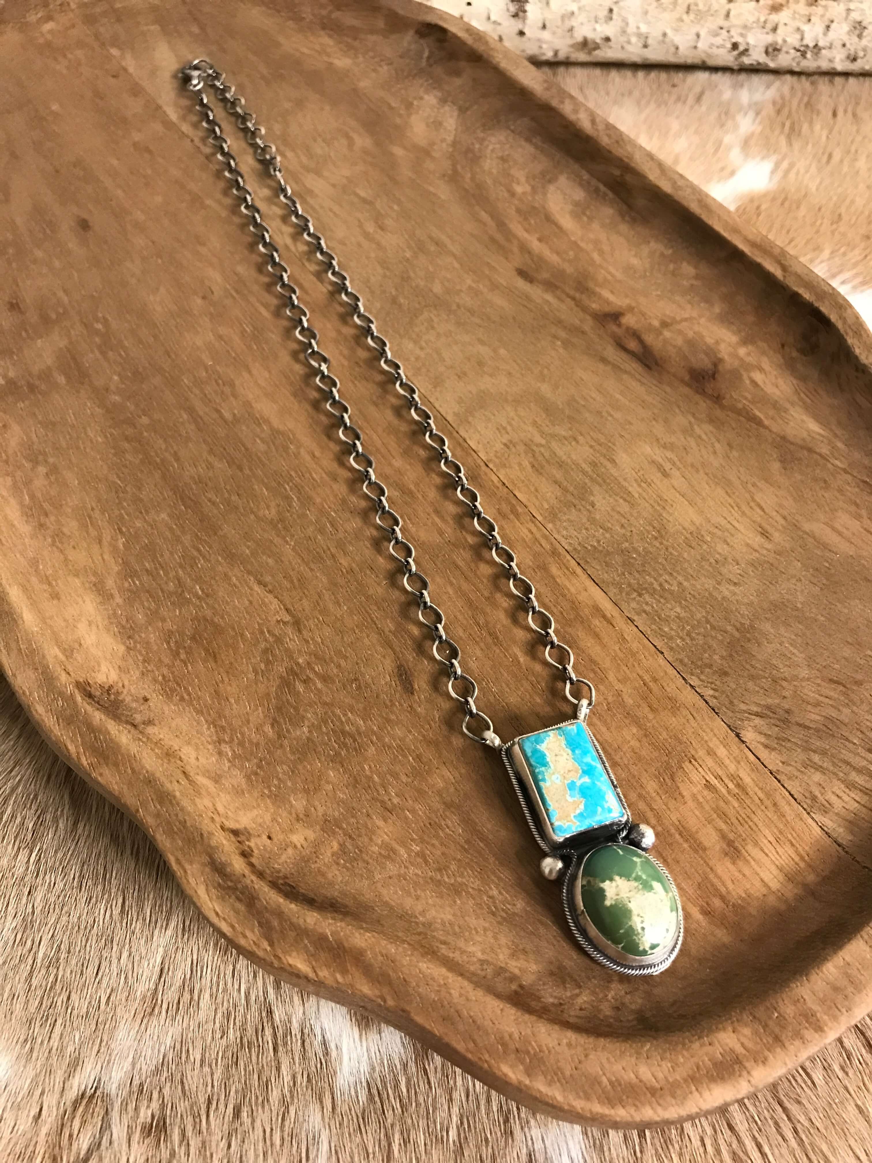 The Dalton Necklace-Necklaces-Calli Co., Turquoise and Silver Jewelry, Native American Handmade, Zuni Tribe, Navajo Tribe, Brock Texas