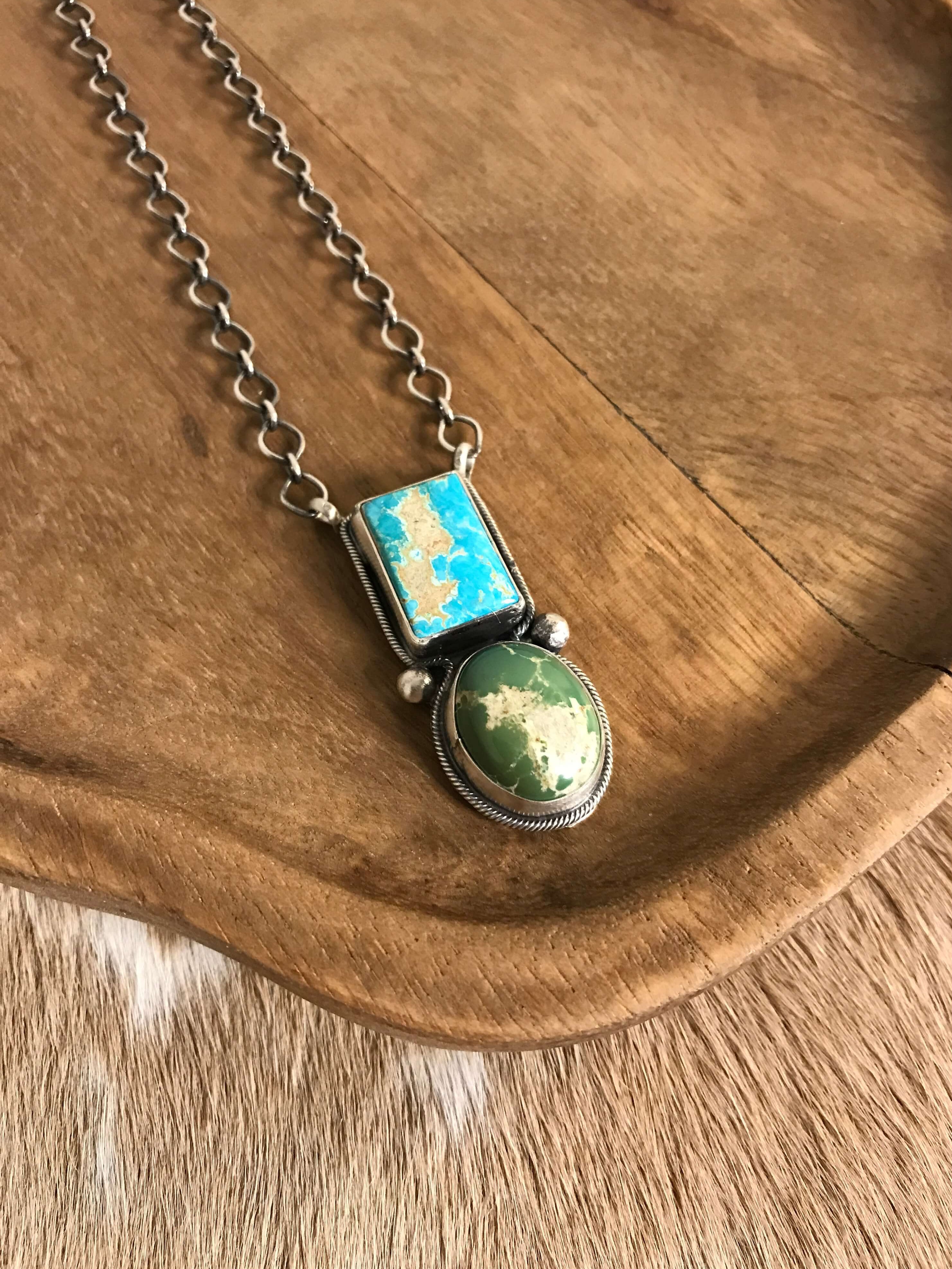 The Dalton Necklace-Necklaces-Calli Co., Turquoise and Silver Jewelry, Native American Handmade, Zuni Tribe, Navajo Tribe, Brock Texas