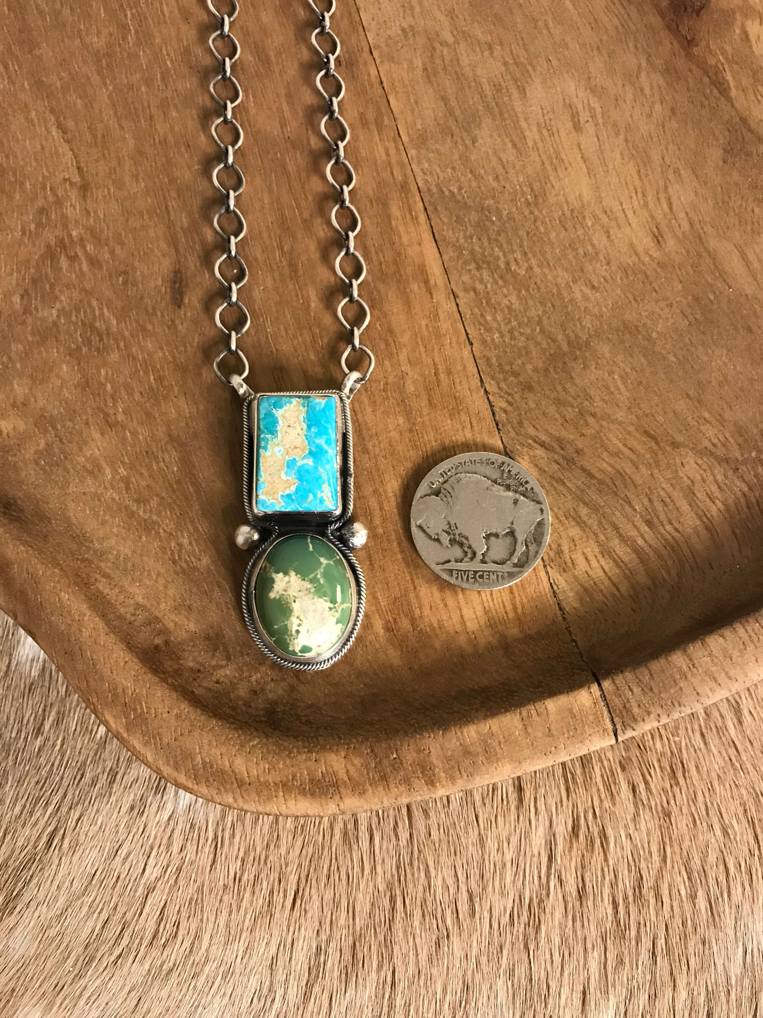 The Dalton Necklace-Necklaces-Calli Co., Turquoise and Silver Jewelry, Native American Handmade, Zuni Tribe, Navajo Tribe, Brock Texas