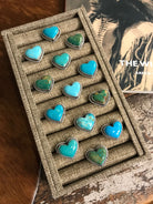 The Classic Adjustable Heart Rings-Rings-Calli Co., Turquoise and Silver Jewelry, Native American Handmade, Zuni Tribe, Navajo Tribe, Brock Texas