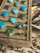 The Classic Adjustable Heart Rings-Rings-Calli Co., Turquoise and Silver Jewelry, Native American Handmade, Zuni Tribe, Navajo Tribe, Brock Texas