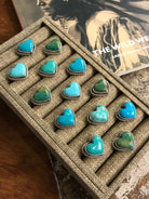 The Classic Adjustable Heart Rings-Rings-Calli Co., Turquoise and Silver Jewelry, Native American Handmade, Zuni Tribe, Navajo Tribe, Brock Texas