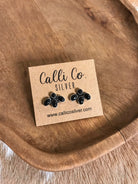The Sparrow Onyx Earrings-Earrings-Calli Co., Turquoise and Silver Jewelry, Native American Handmade, Zuni Tribe, Navajo Tribe, Brock Texas