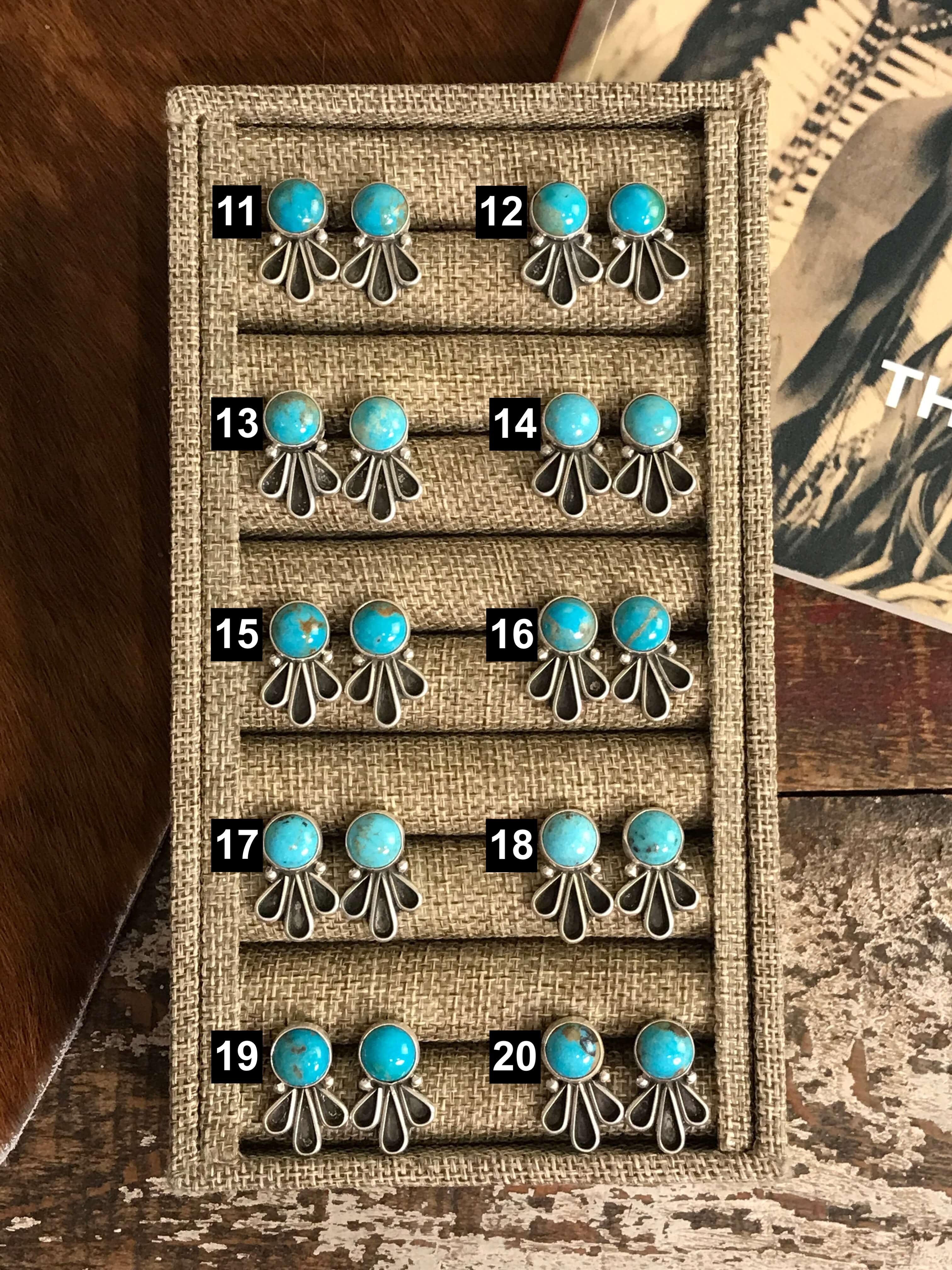 The Gala Earrings-Earrings-Calli Co., Turquoise and Silver Jewelry, Native American Handmade, Zuni Tribe, Navajo Tribe, Brock Texas