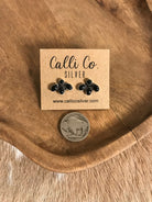 The Sparrow Onyx Earrings-Earrings-Calli Co., Turquoise and Silver Jewelry, Native American Handmade, Zuni Tribe, Navajo Tribe, Brock Texas
