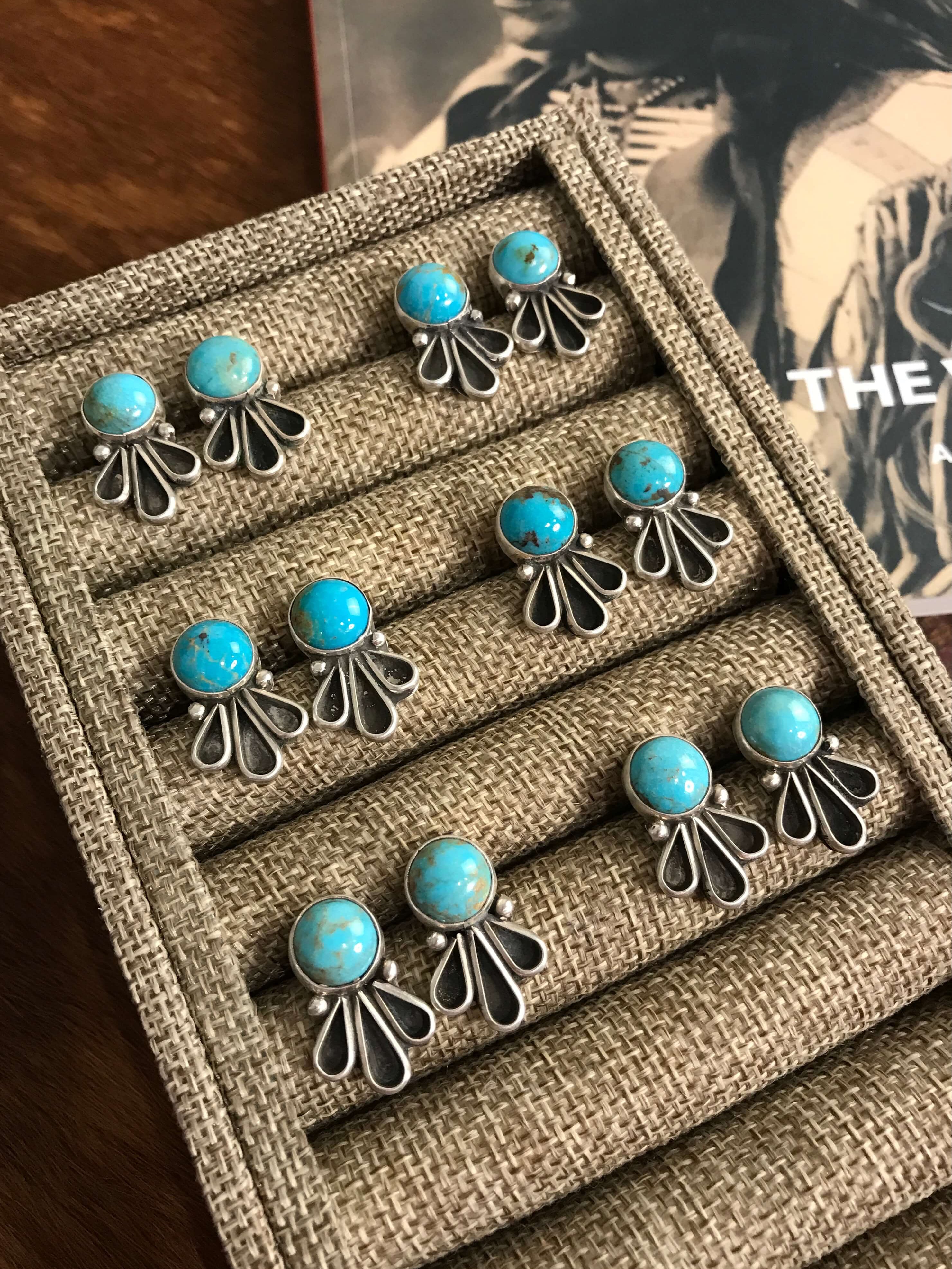 The Gala Earrings-Earrings-Calli Co., Turquoise and Silver Jewelry, Native American Handmade, Zuni Tribe, Navajo Tribe, Brock Texas