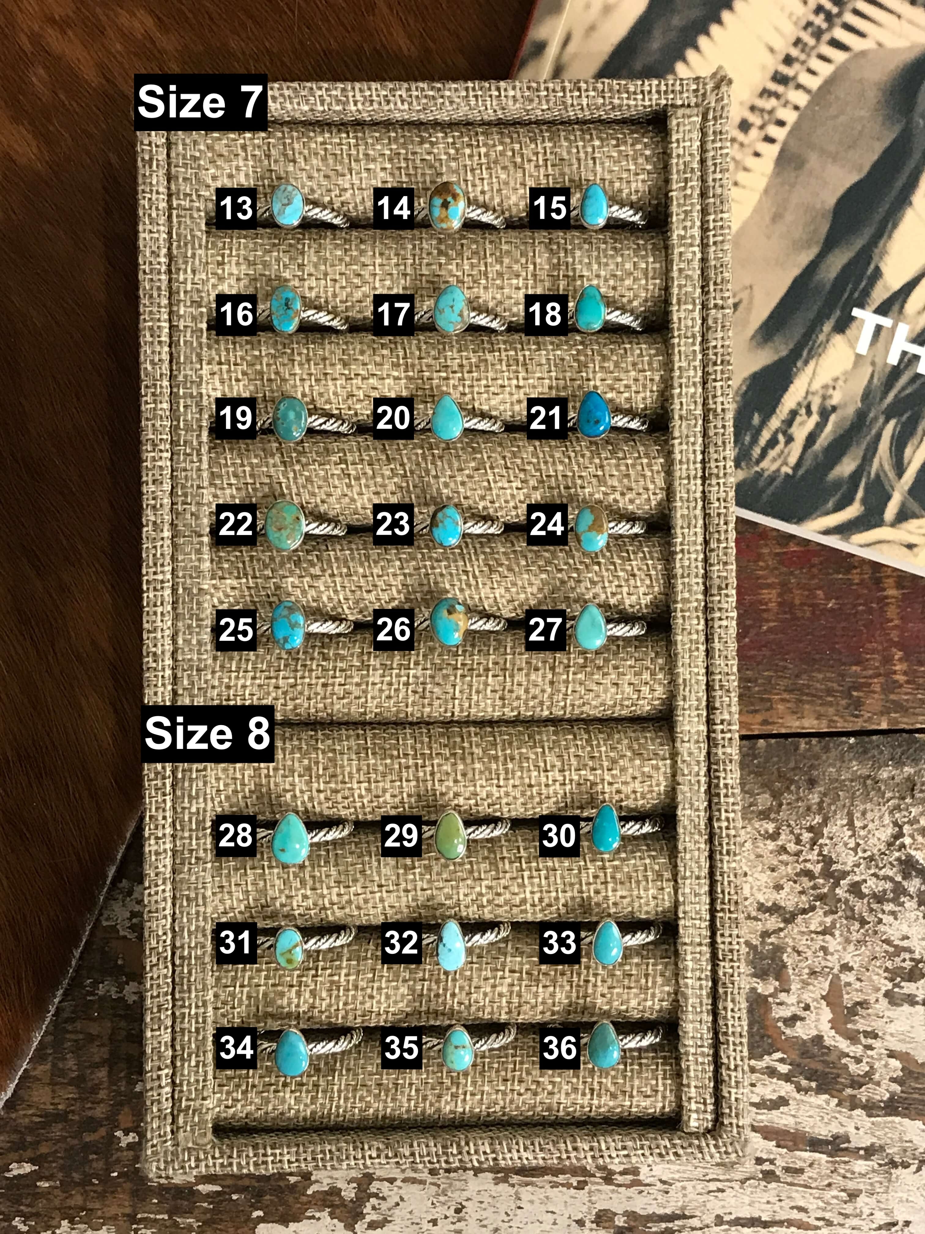 The Chesapeake Rings in Turquoise-Rings-Calli Co., Turquoise and Silver Jewelry, Native American Handmade, Zuni Tribe, Navajo Tribe, Brock Texas