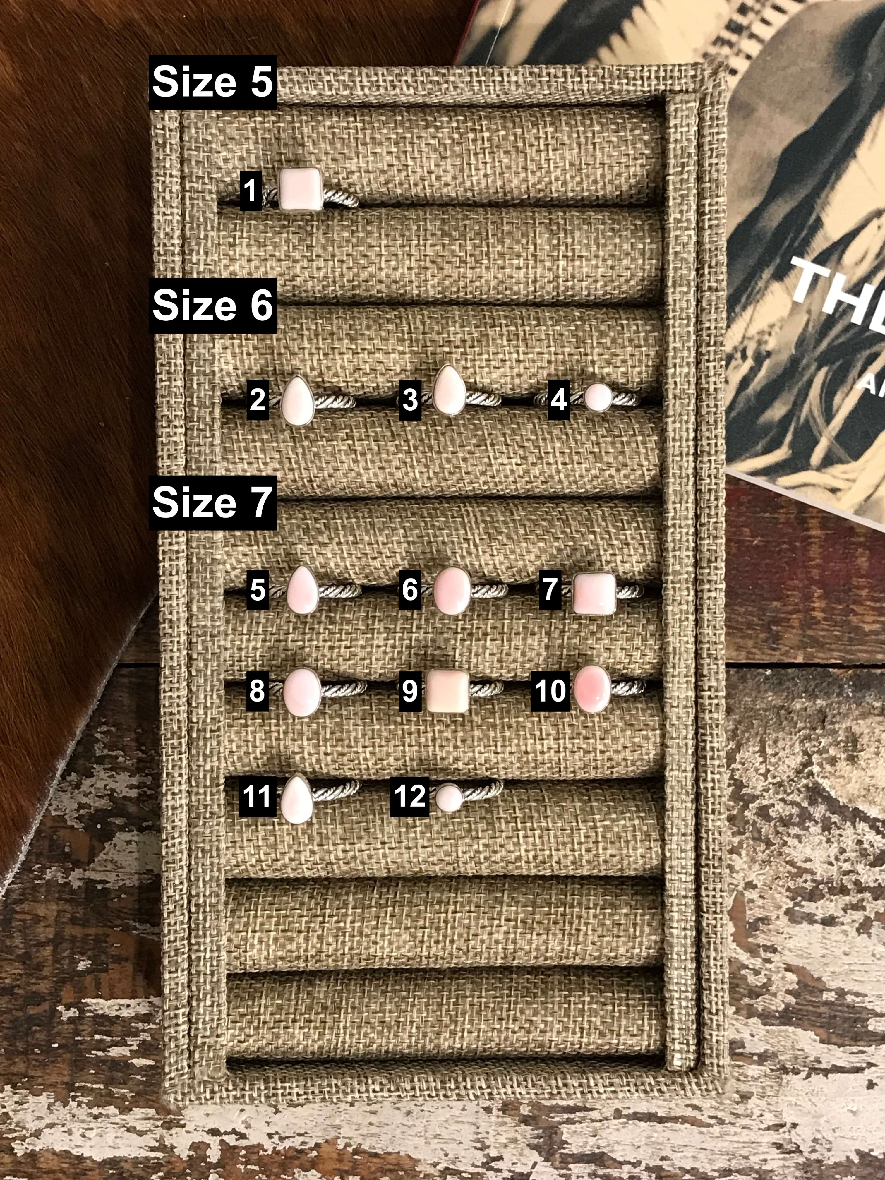 The Chesapeake Rings in Pink Conch-Rings-Calli Co., Turquoise and Silver Jewelry, Native American Handmade, Zuni Tribe, Navajo Tribe, Brock Texas