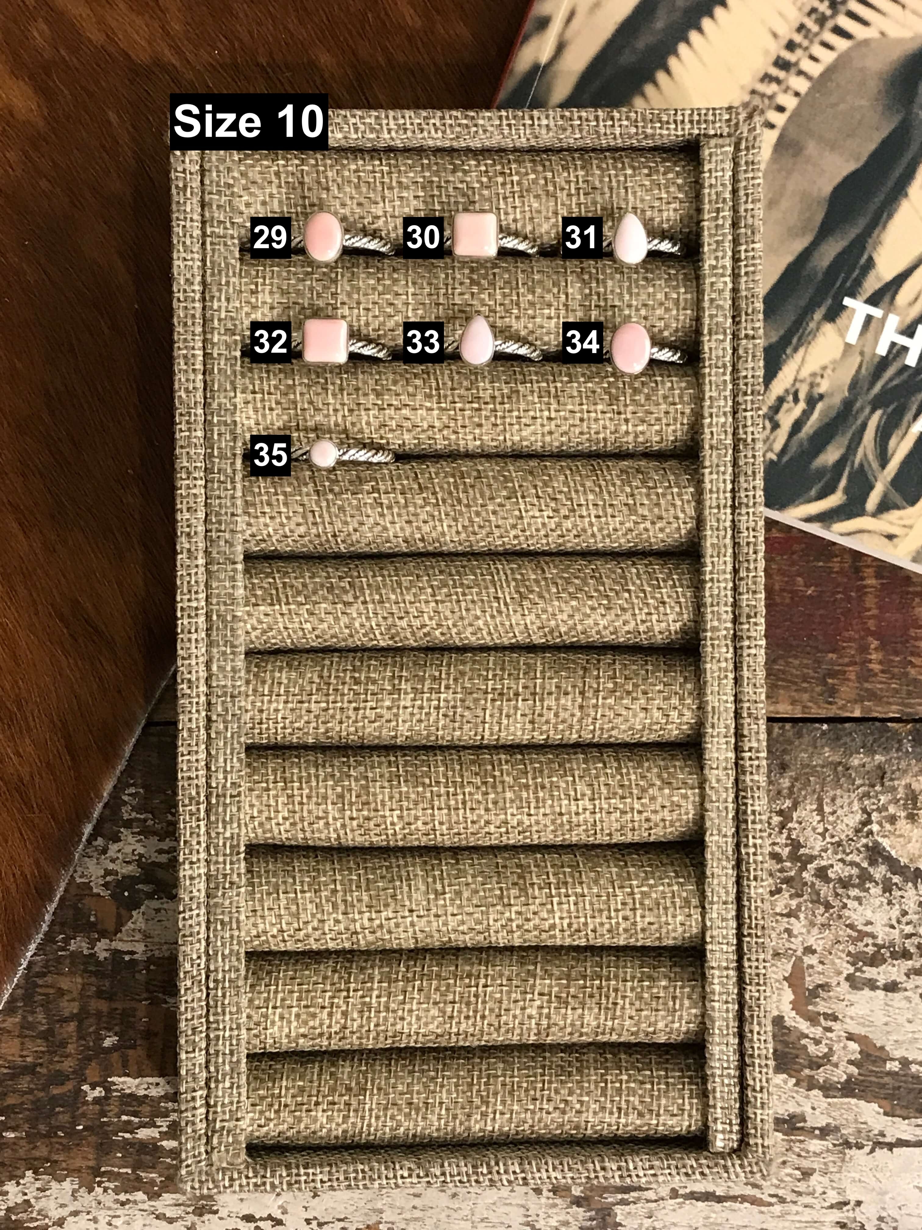 The Chesapeake Rings in Pink Conch-Rings-Calli Co., Turquoise and Silver Jewelry, Native American Handmade, Zuni Tribe, Navajo Tribe, Brock Texas