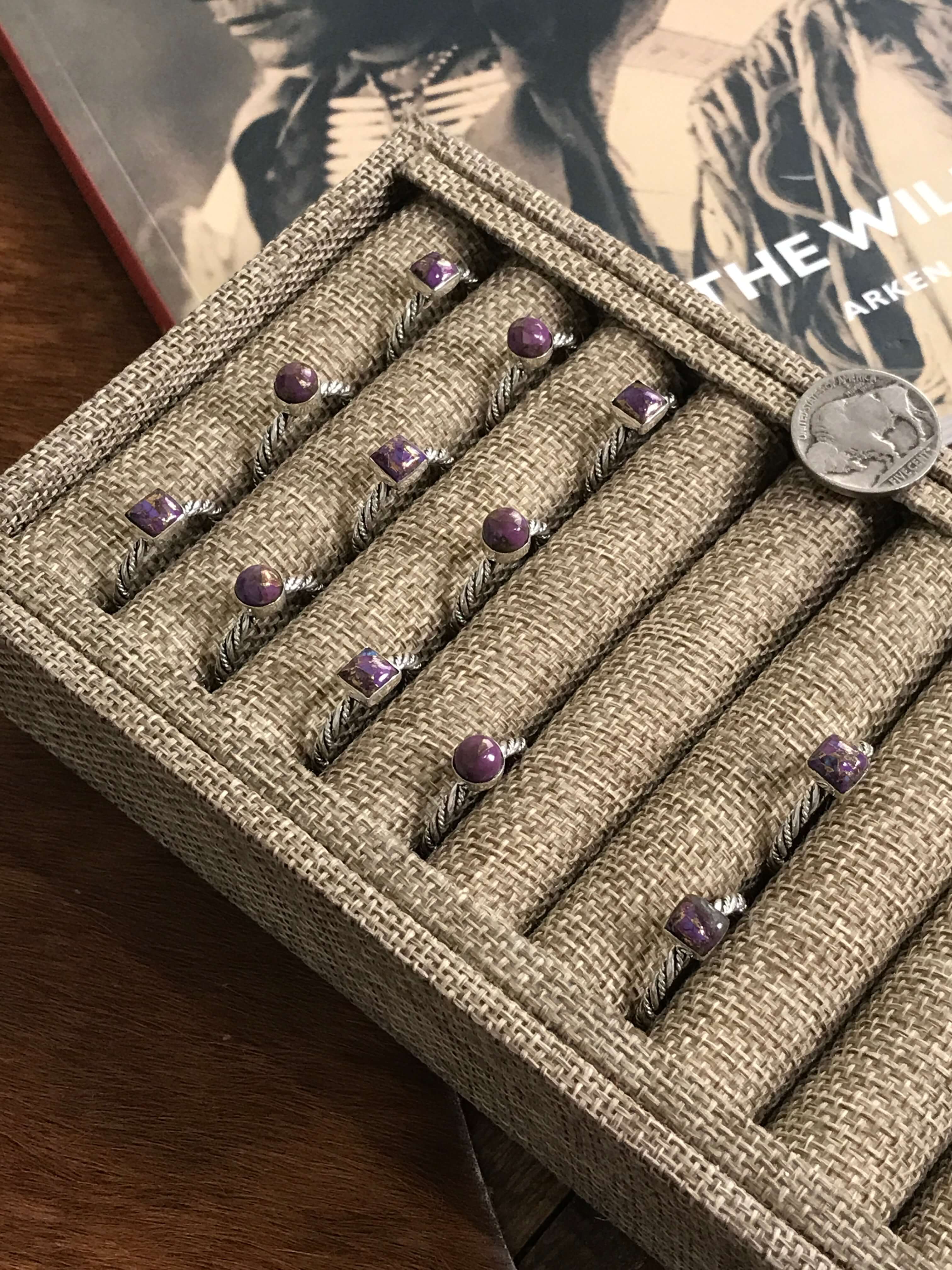 The Chesapeake Rings in Purple Mohave-Rings-Calli Co., Turquoise and Silver Jewelry, Native American Handmade, Zuni Tribe, Navajo Tribe, Brock Texas