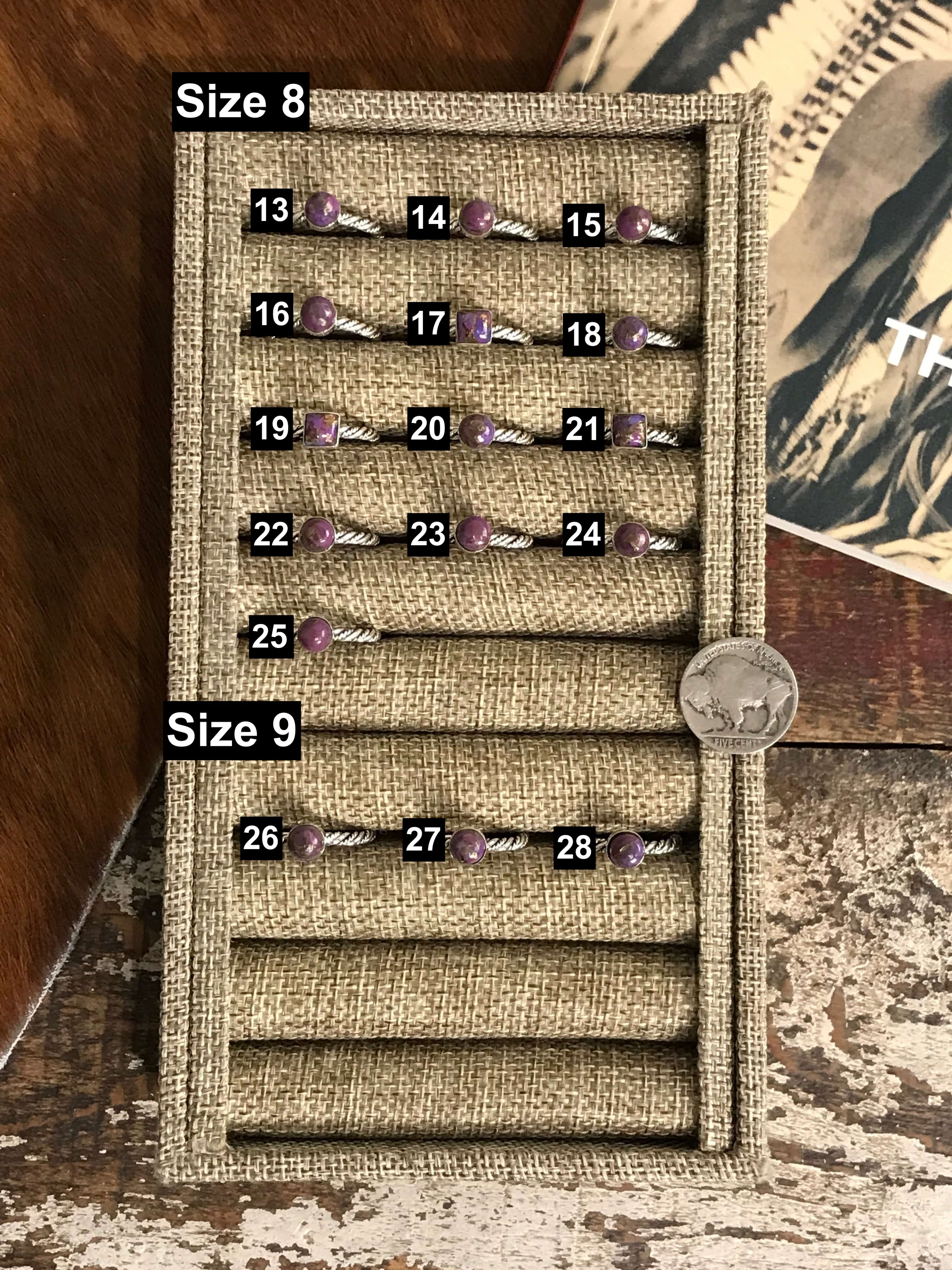 The Chesapeake Rings in Purple Mohave-Rings-Calli Co., Turquoise and Silver Jewelry, Native American Handmade, Zuni Tribe, Navajo Tribe, Brock Texas