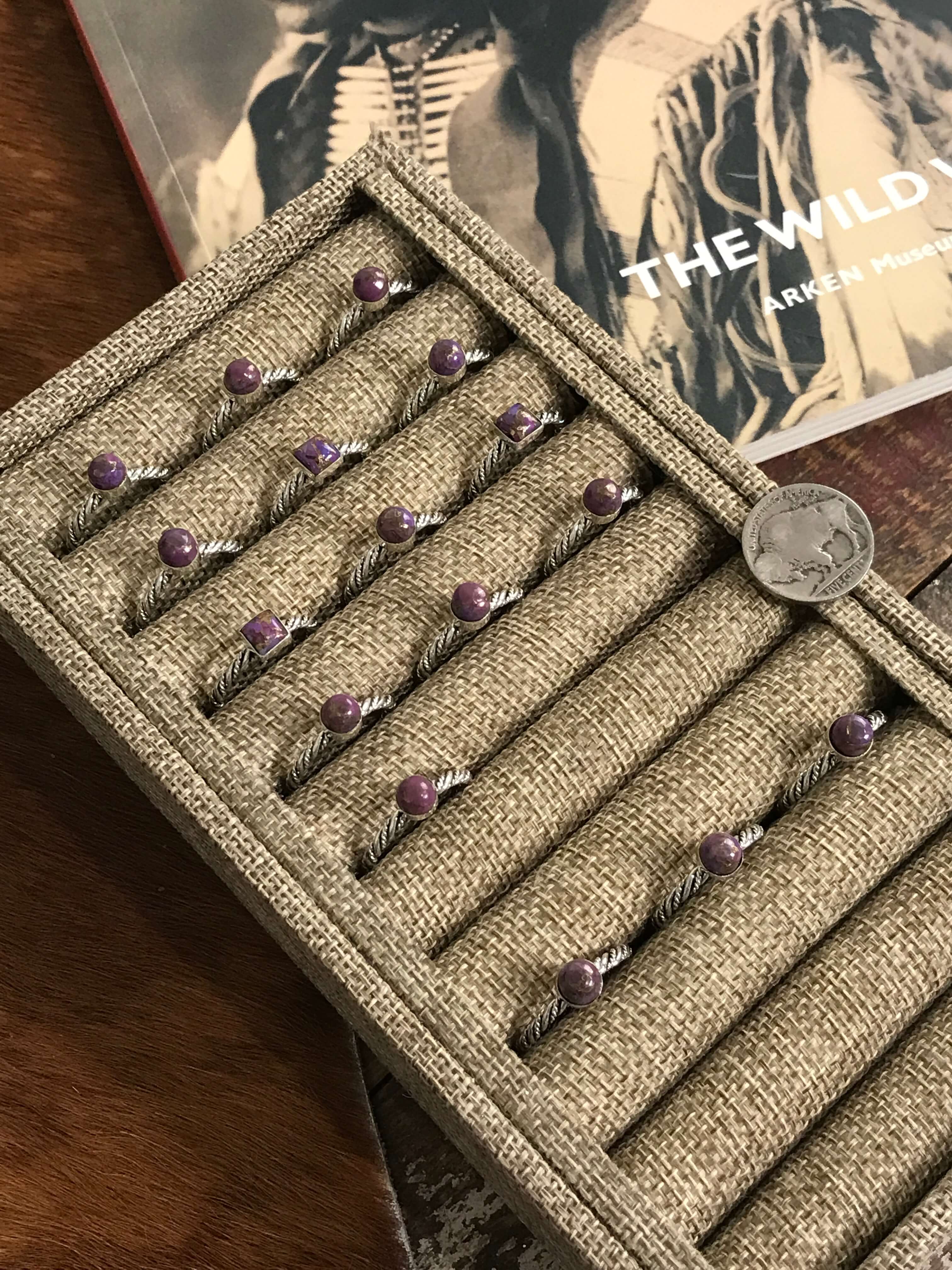 The Chesapeake Rings in Purple Mohave-Rings-Calli Co., Turquoise and Silver Jewelry, Native American Handmade, Zuni Tribe, Navajo Tribe, Brock Texas