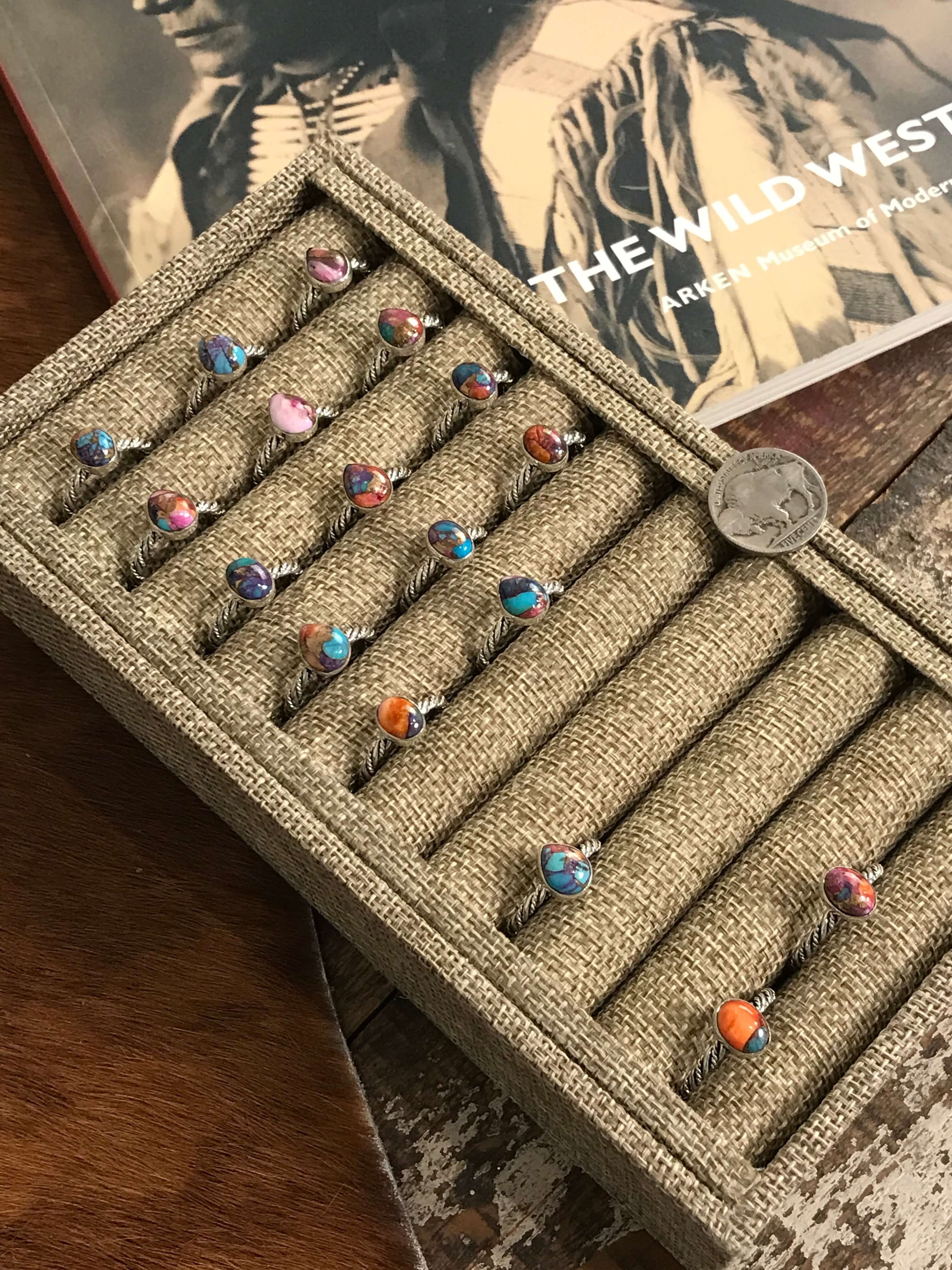 The Chesapeake Rings in Dahlia-Rings-Calli Co., Turquoise and Silver Jewelry, Native American Handmade, Zuni Tribe, Navajo Tribe, Brock Texas