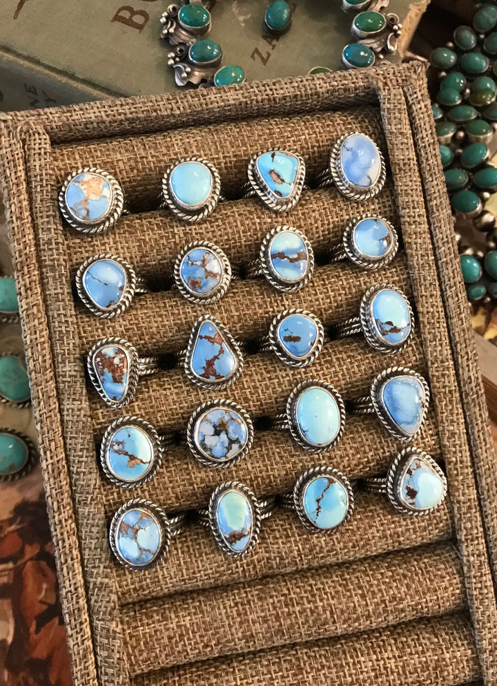 The Yukon Rings in Golden Hills-Rings-Calli Co., Turquoise and Silver Jewelry, Native American Handmade, Zuni Tribe, Navajo Tribe, Brock Texas